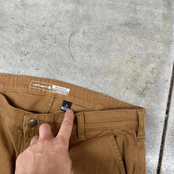 vintage carhartt tan relaxed fit cargo pants size 14 WOMENS - Picture 3 of 4